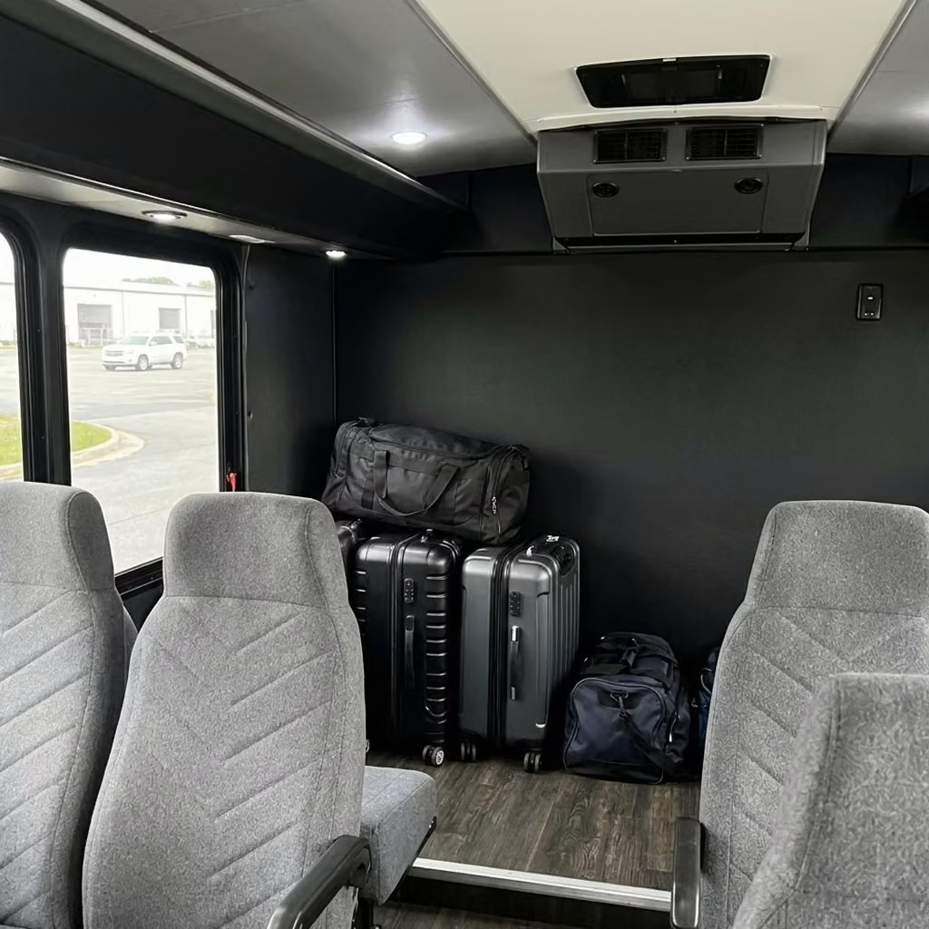 los altos 15 passenger minibus luggage area