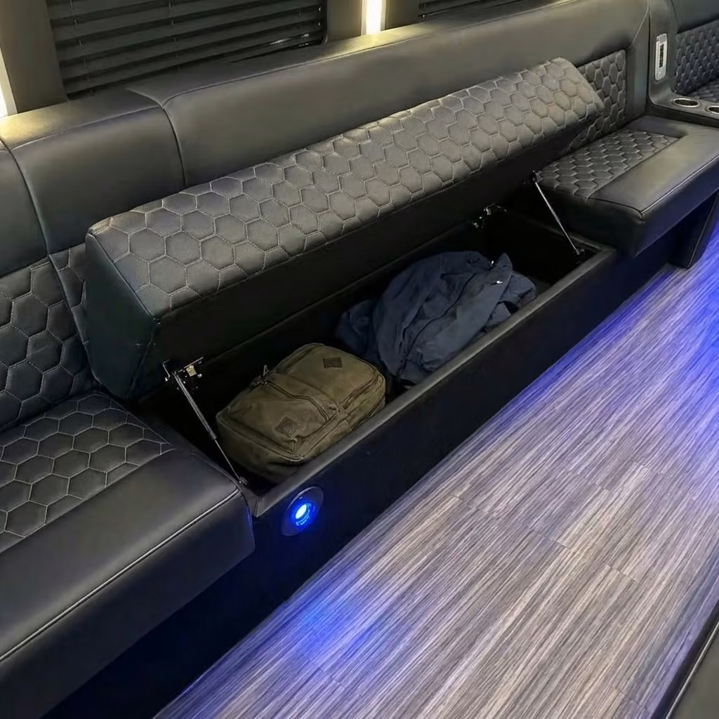 los altos party bus under seat storage
